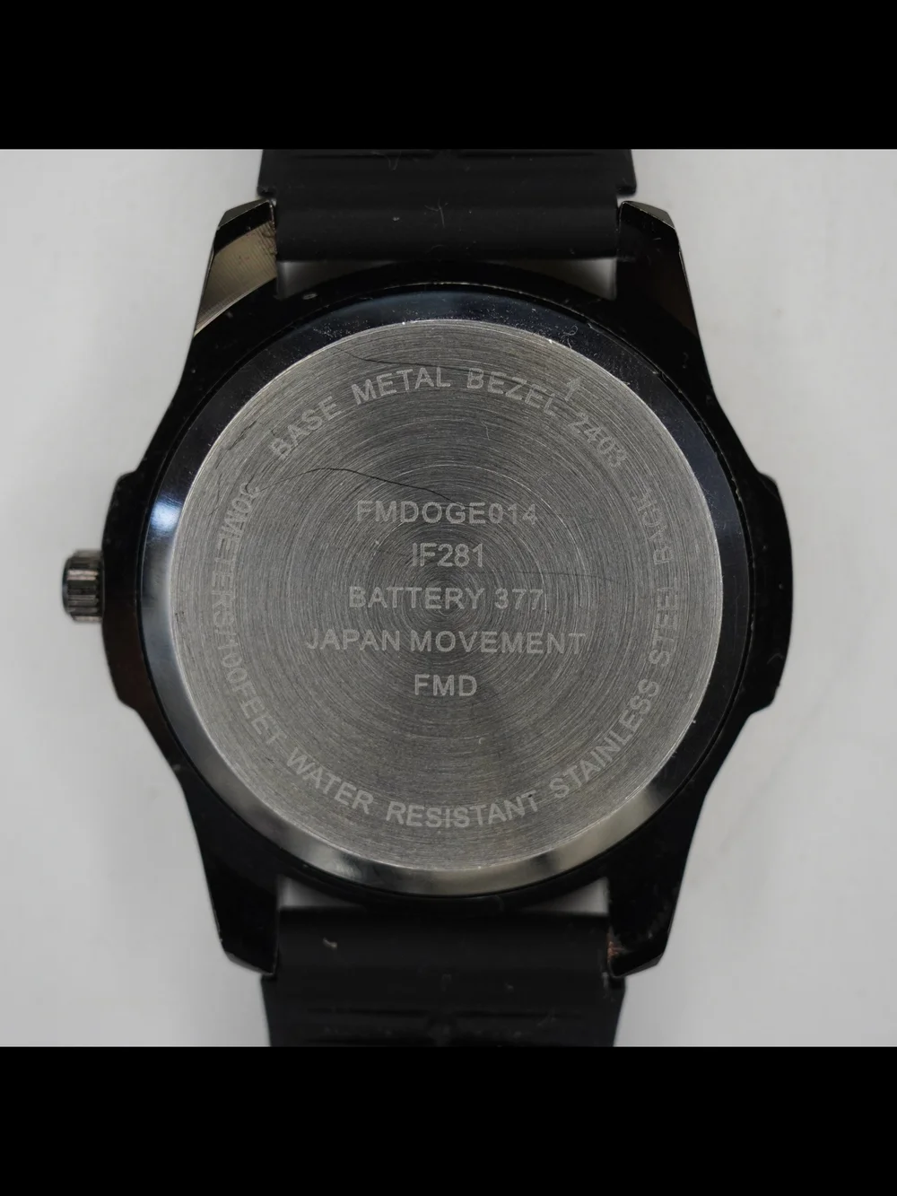 FMD Men's Quartz Watch Black Dial 100FT Water Resistant Japan Movt Black Band